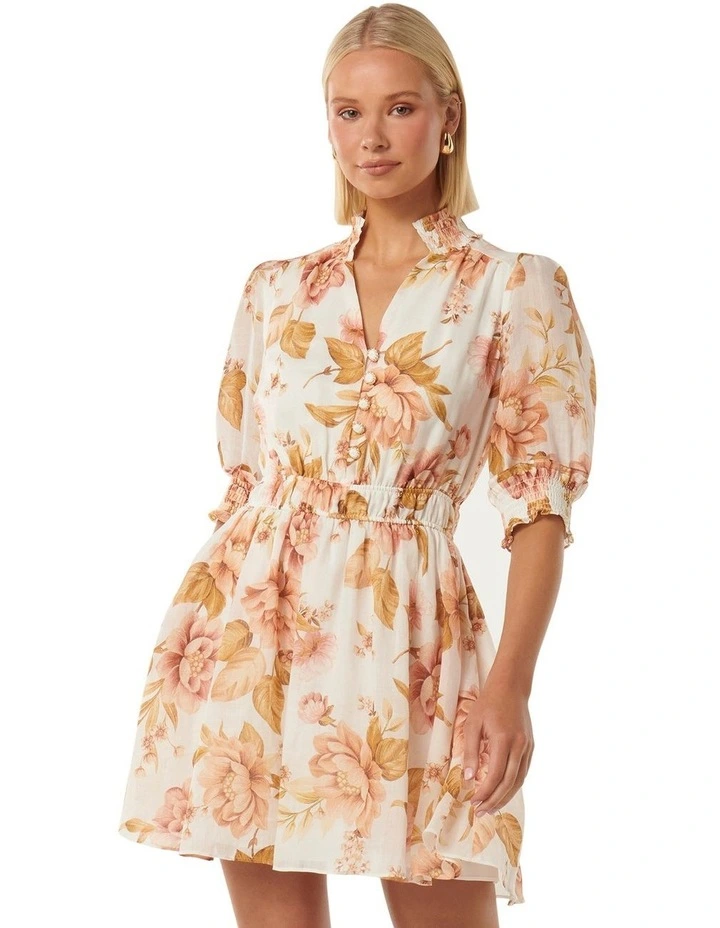 Shayla Cuff Detail Mini Dress in Multi image 1