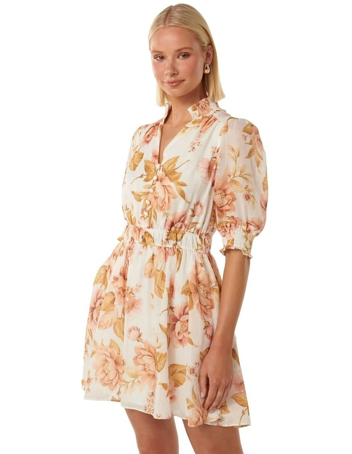 Shayla Cuff Detail Mini Dress in Multi image 3