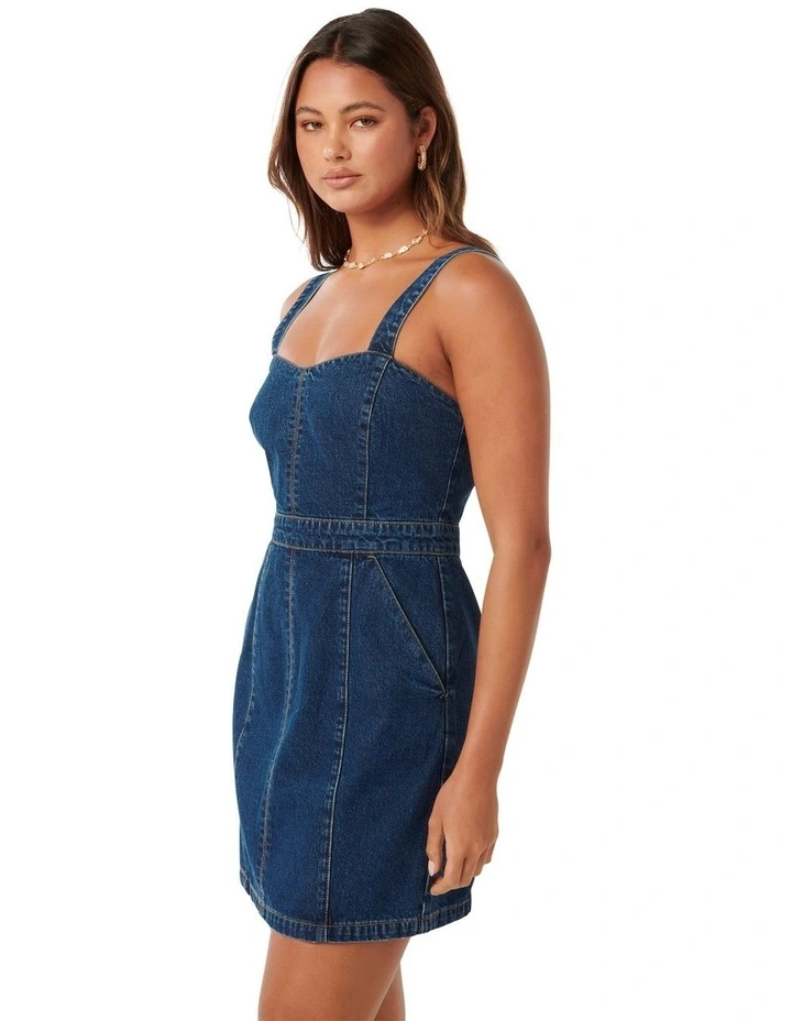 Melanie Mini Dress in Blue image 3