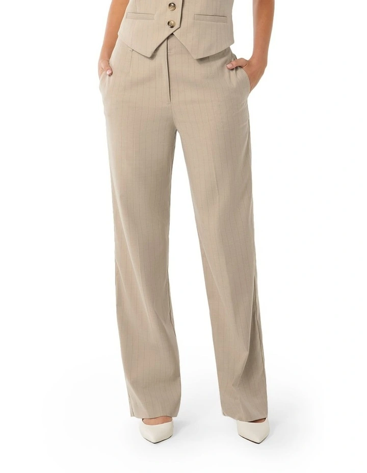 Emmie Straight Leg Pants in Beige image 1