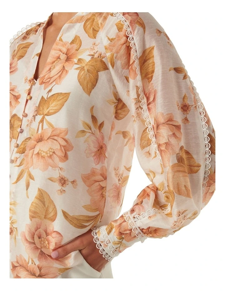 Forever New Tylar Trimmed Blouse In Multi MYER