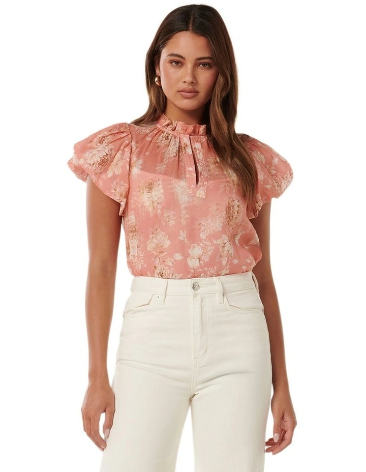 Sabine Puff Sleeve Top in Multi image 1