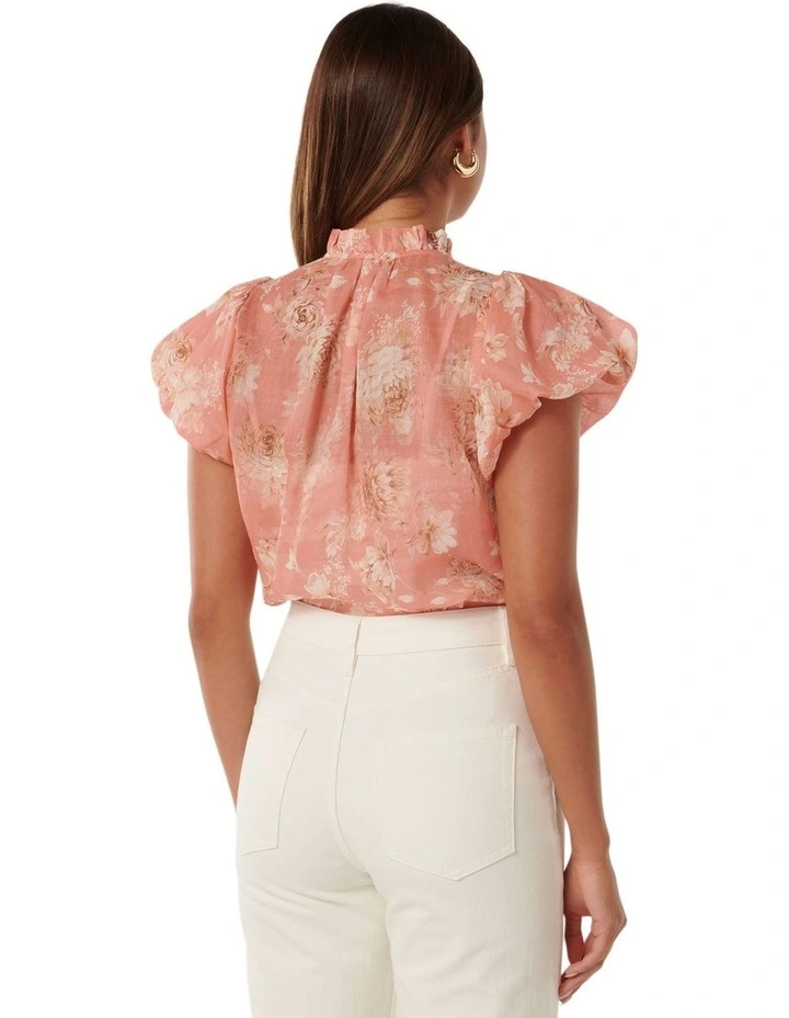 Sabine Puff Sleeve Top in Multi image 2