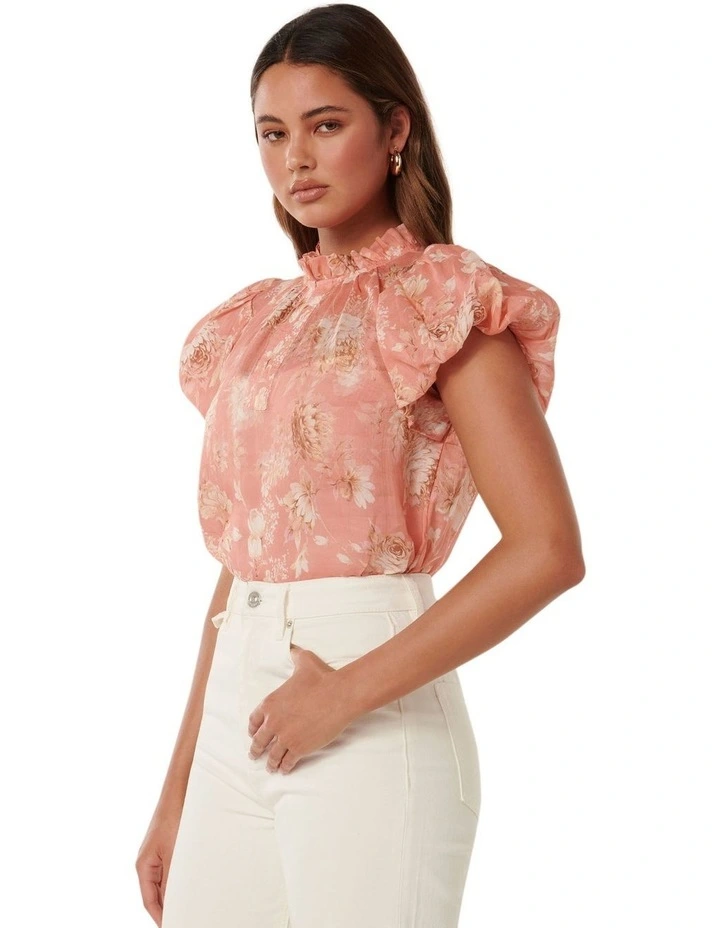 Sabine Puff Sleeve Top in Multi image 3