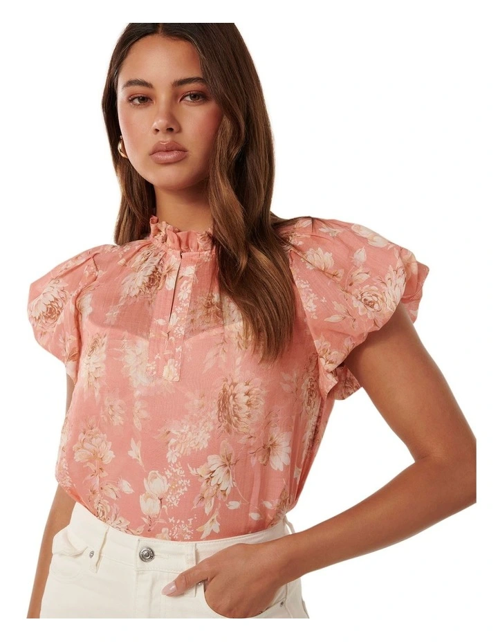 Sabine Puff Sleeve Top in Multi image 4