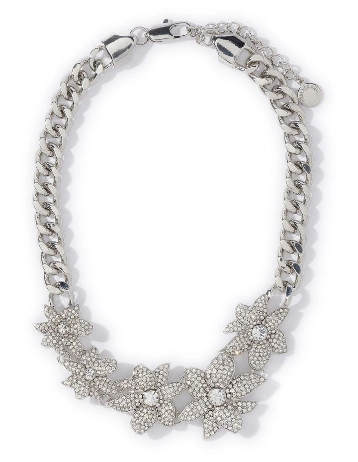 Signature Flo Flower Crystal Necklace in Silver image 1