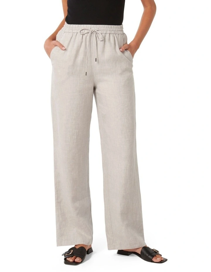 Lori Linen Wide Leg Pants in Grey image 1