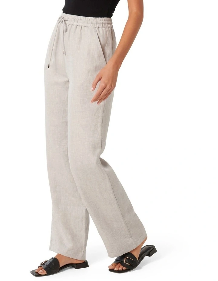 Lori Linen Wide Leg Pants in Grey image 3