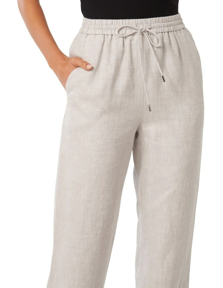 Lori Linen Wide Leg Pants in Grey image 4