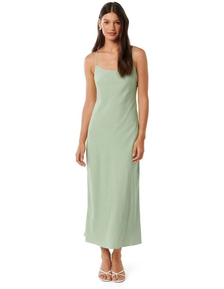 Valentina Strappy Slip Midi Dress in Green image 1