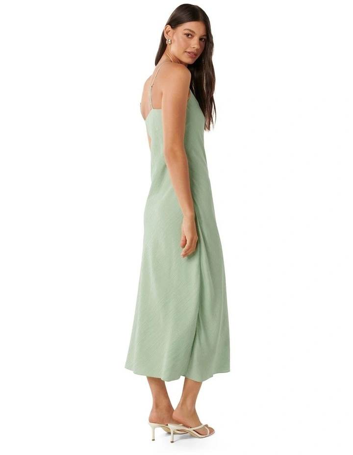 Valentina Strappy Slip Midi Dress in Green image 2