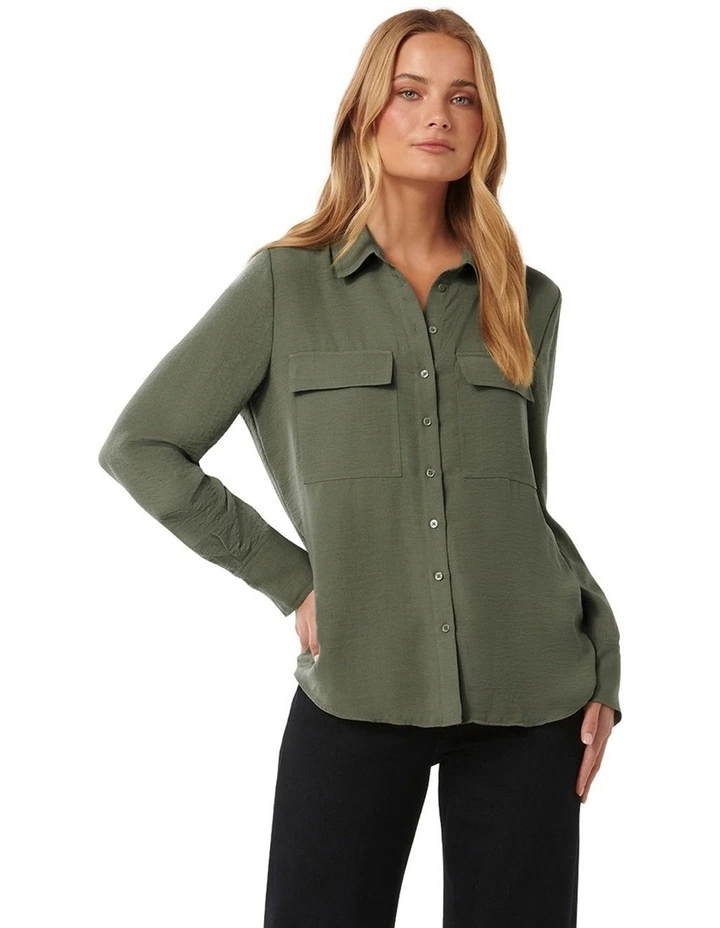 Samara Long Sleeve Shirt in Khaki image 1