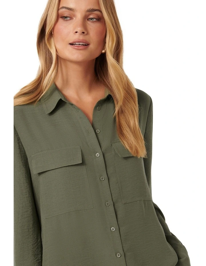 Samara Long Sleeve Shirt in Khaki image 3