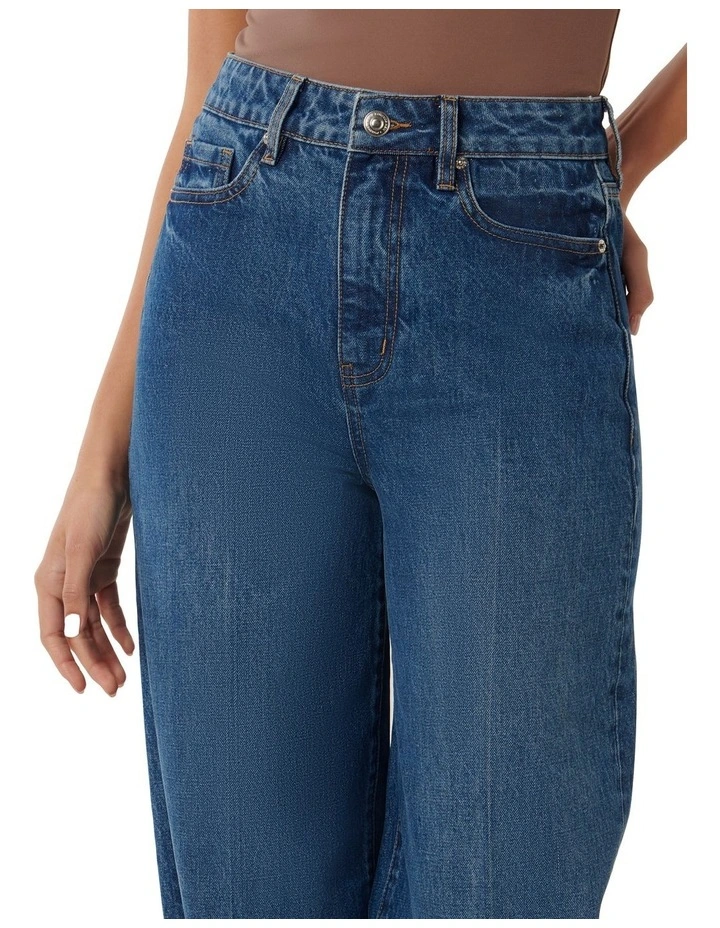 Heather Wide Leg Jean in Blue image 4