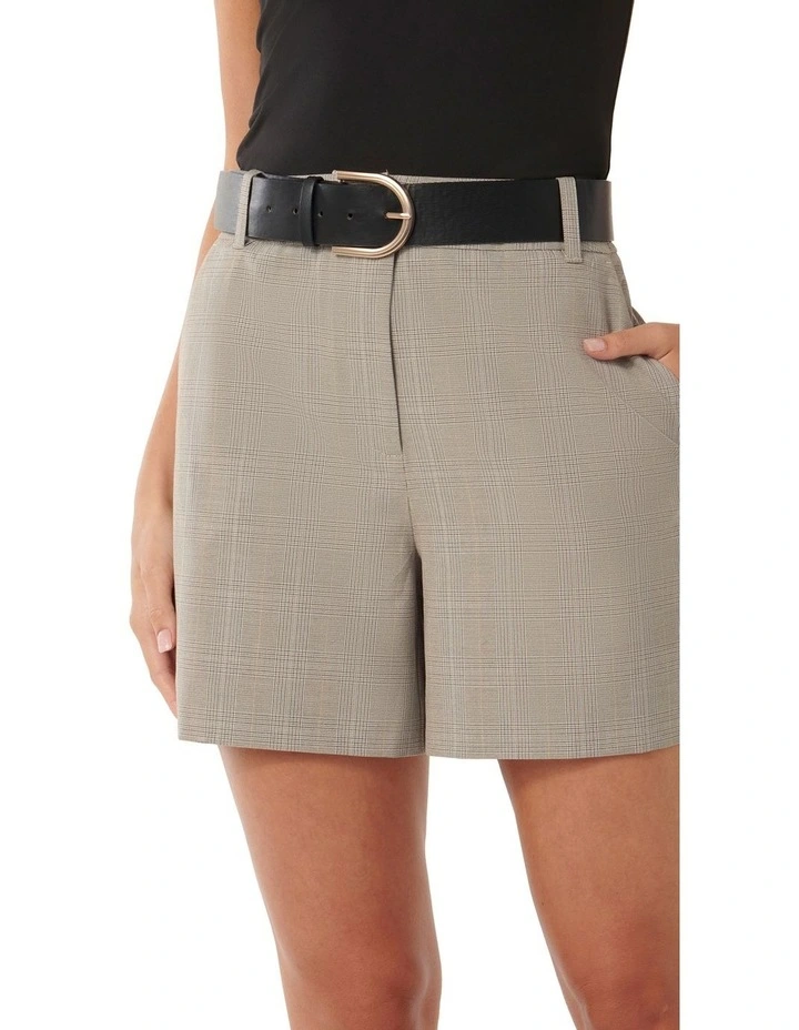 Eliza Belted Tailored Shorts in Grey image 4
