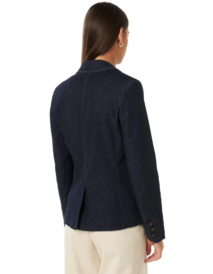Florence Denim Blazer in Blue image 2