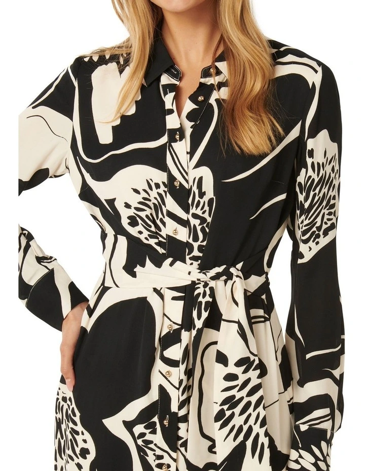 Sherri Mini Shirt Dress in Cream image 4