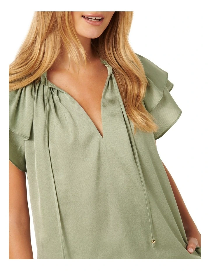 Marni Micropleat Blouse in Green image 4
