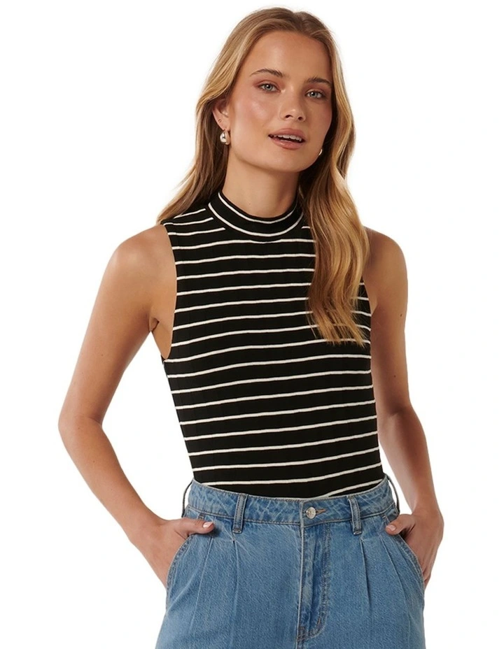 Madeline Mock Neck Top in Black image 1