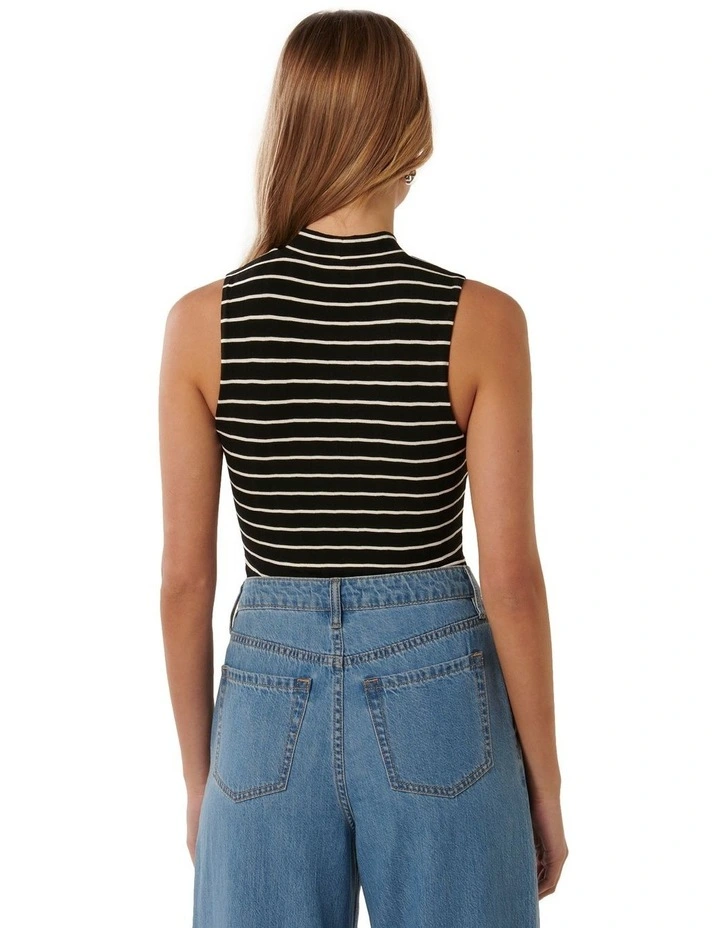 Madeline Mock Neck Top in Black image 2