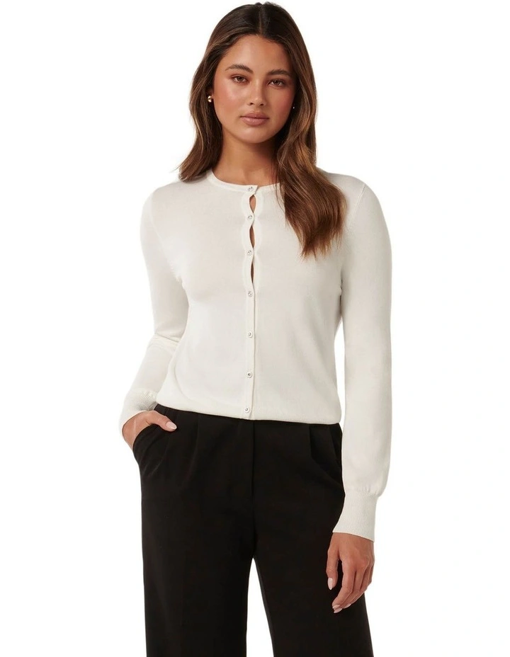 Crew Neck Knit Cardigan