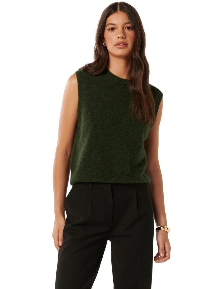 Vanessa Knit Vest in Green image 1