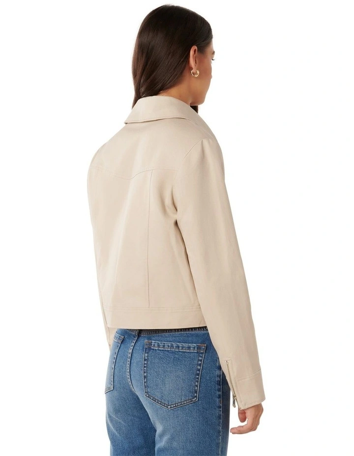 Teresa Zip Through Jacket in Beige image 2