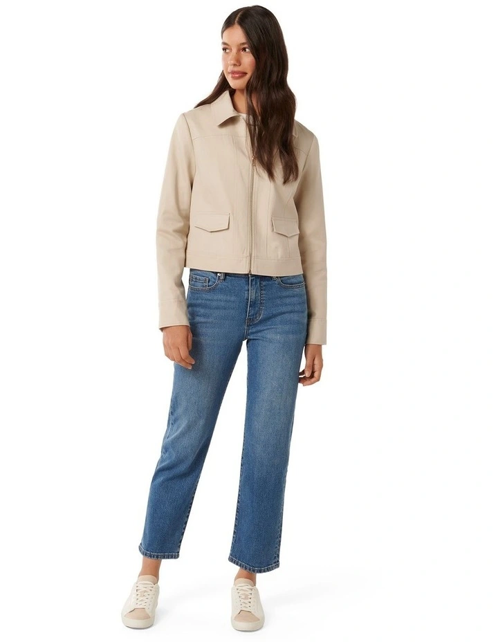 Teresa Zip Through Jacket in Beige image 5