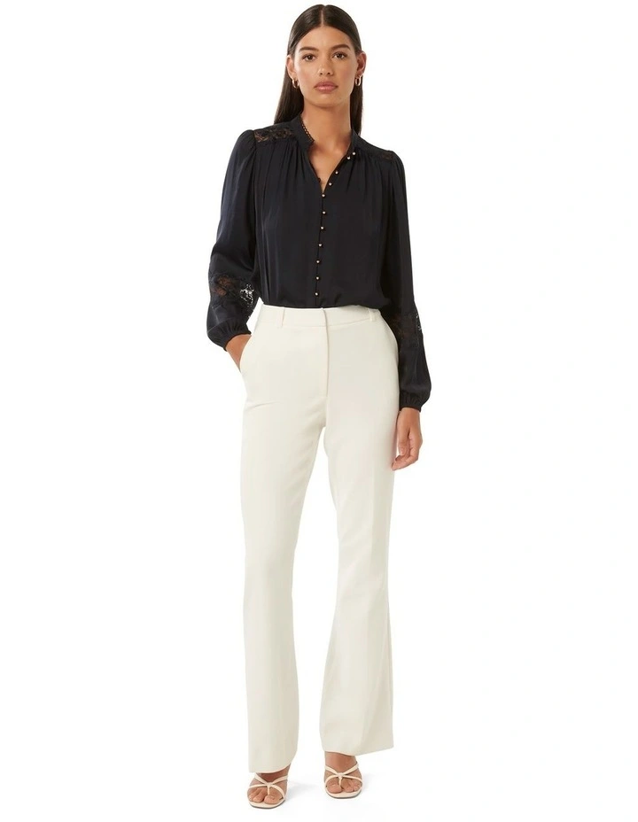 Annalise Lace Sleeve Blouse in Navy image 5