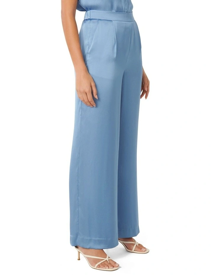 Simone Satin Pants in Blue image 3