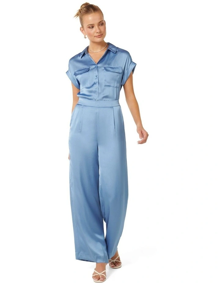 Simone Satin Pants in Blue image 5