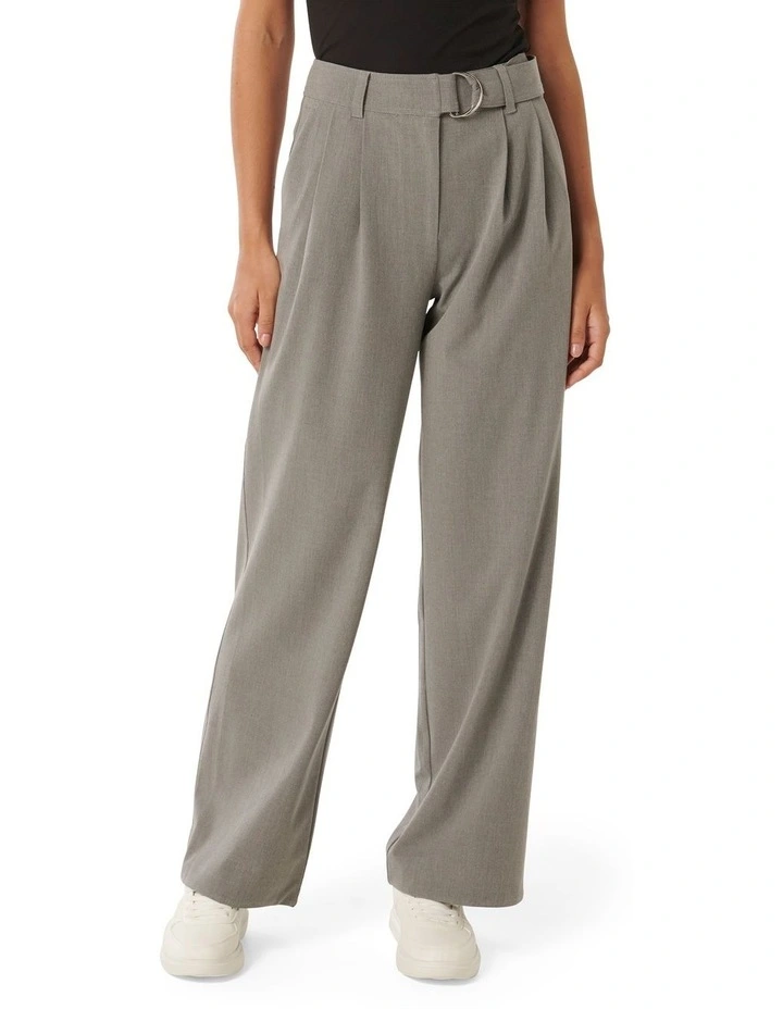 Wilda Belted Wide Leg Pants in Grey image 1