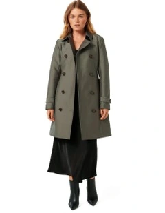 Alicia Short Trench Coat in Green