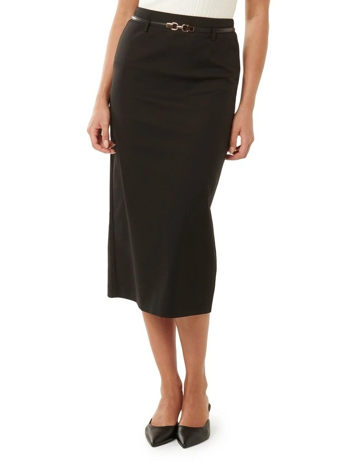 Nadia Pencil Midi Skirt in Black image 1