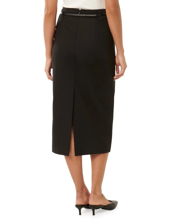 Nadia Pencil Midi Skirt in Black image 2