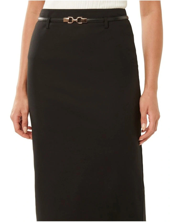 Nadia Pencil Midi Skirt in Black image 4