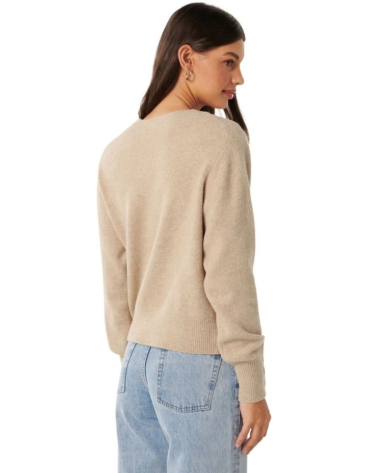 Camille Brushed Knit Jumper in Beige image 2