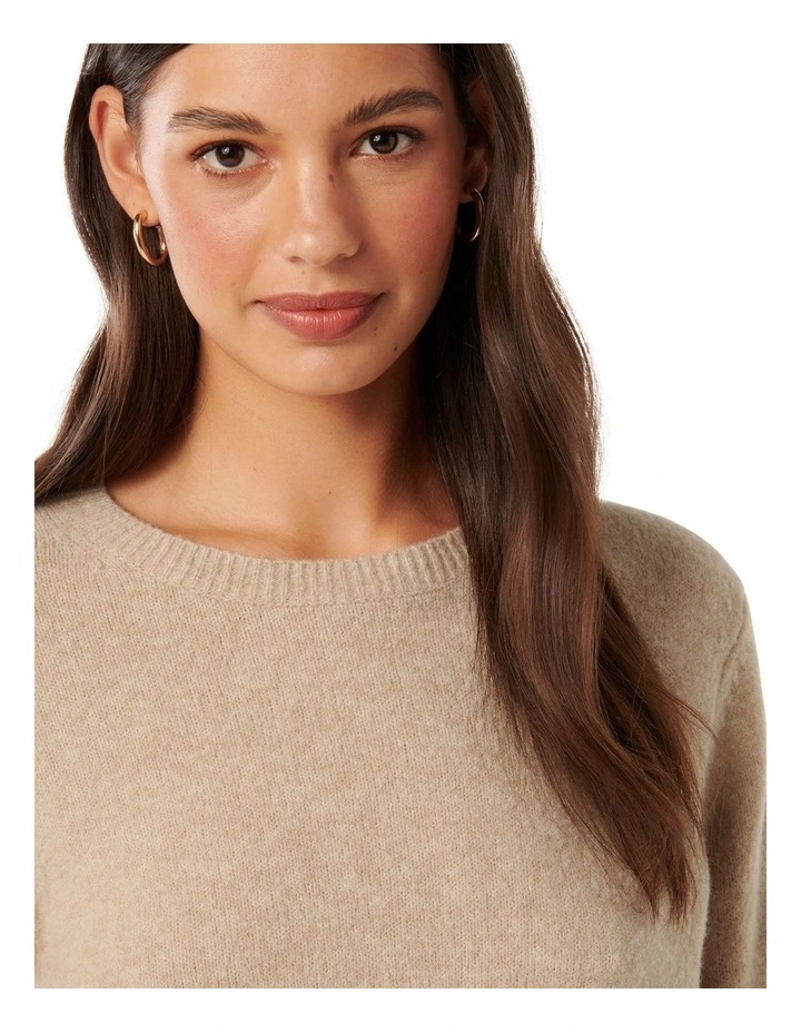 Camille Brushed Knit Jumper in Beige image 4