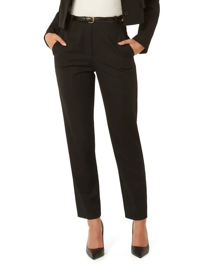 Terry Tapered Pants in Black image 1