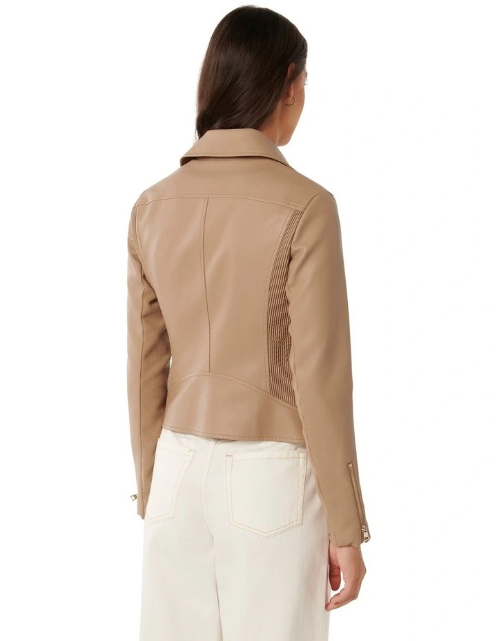 Kylie Biker Jacket in Brown image 2