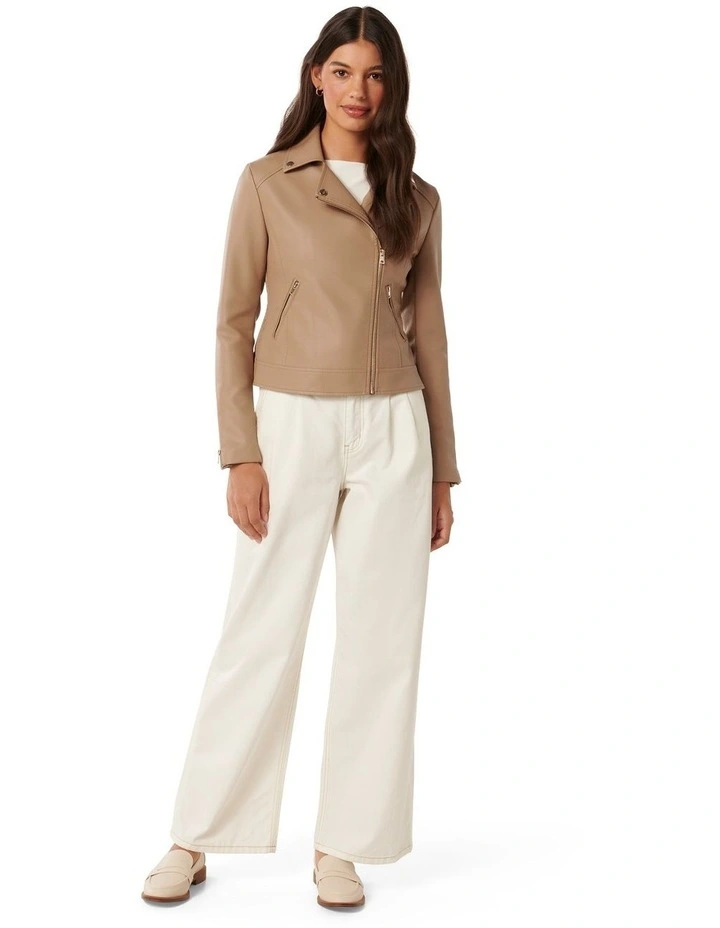 Kylie Biker Jacket in Brown image 5