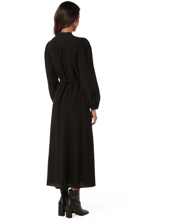 Joanne Long Sleeve Midi Dress in Black image 2