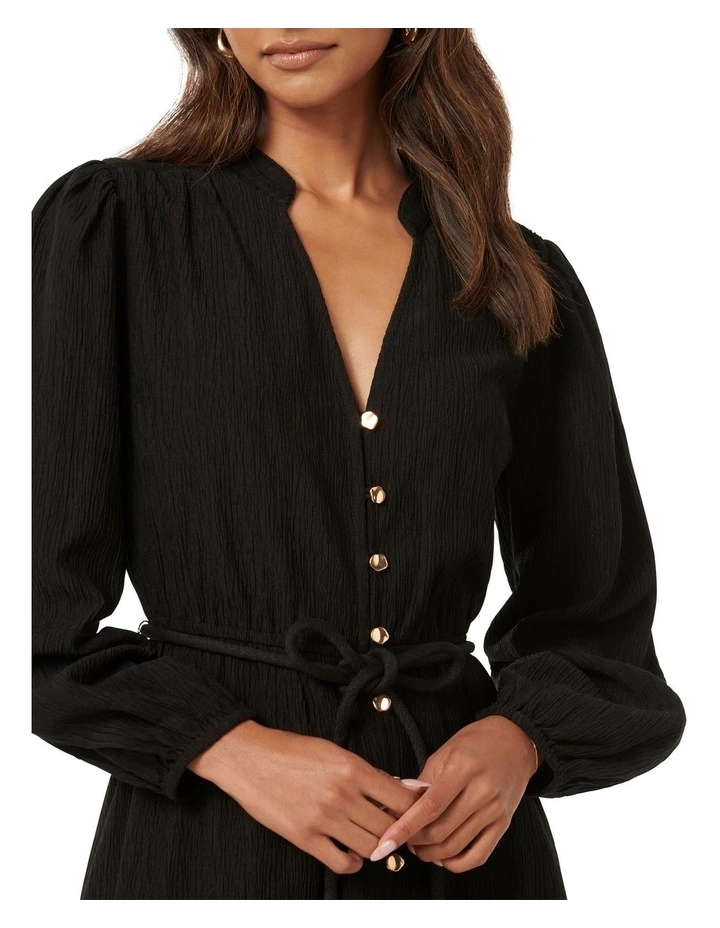 Joanne Long Sleeve Midi Dress in Black image 4