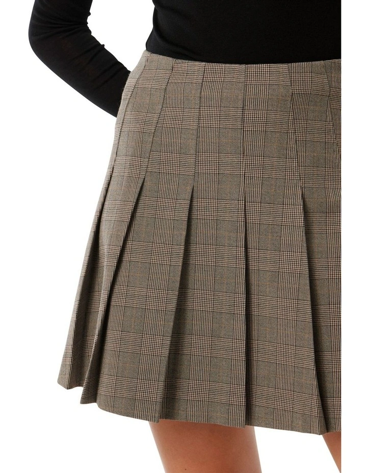 Montana Pleated Mini Skirt in Grey image 4
