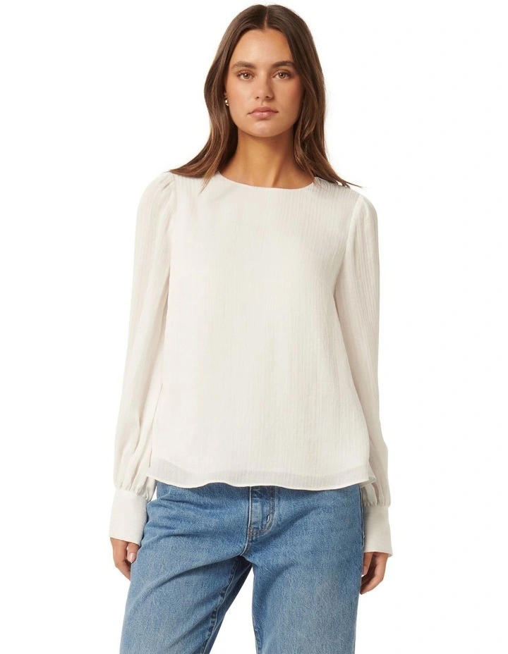Narelda Crew Neck Top in White image 1