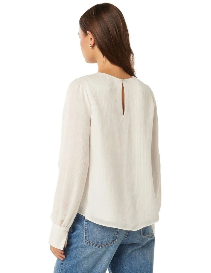 Narelda Crew Neck Top in White image 2