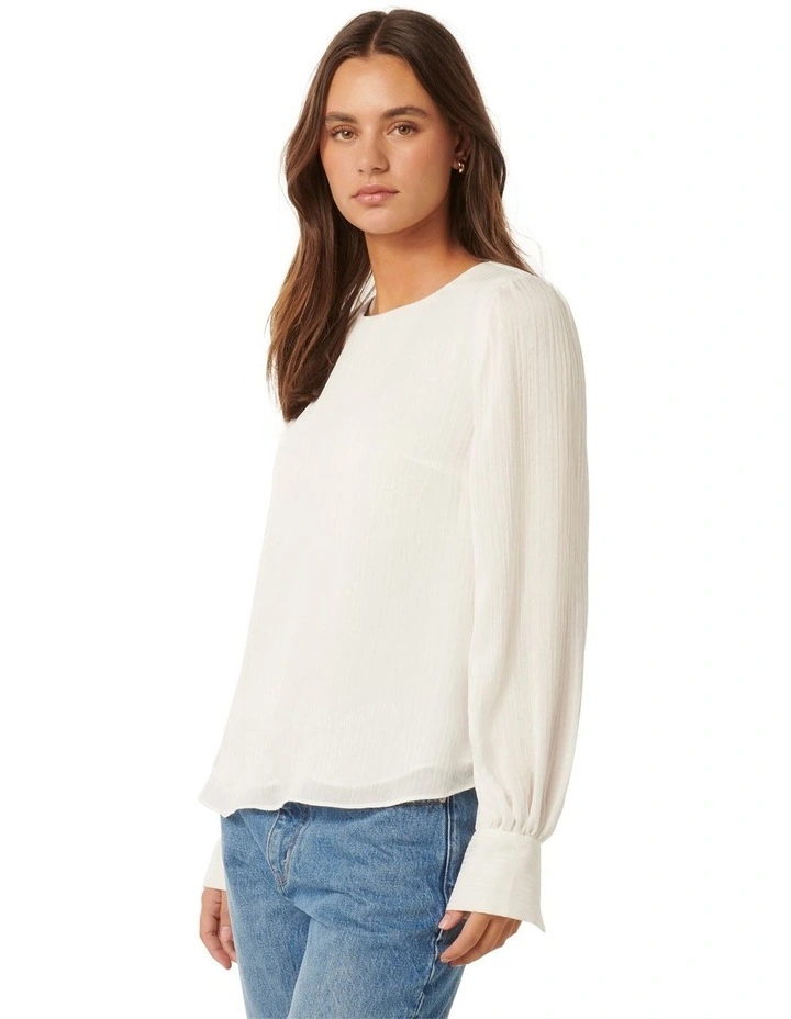 Narelda Crew Neck Top in White image 3
