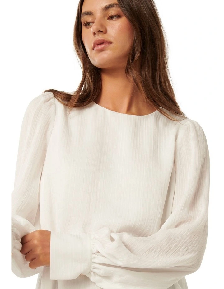 Narelda Crew Neck Top in White image 4
