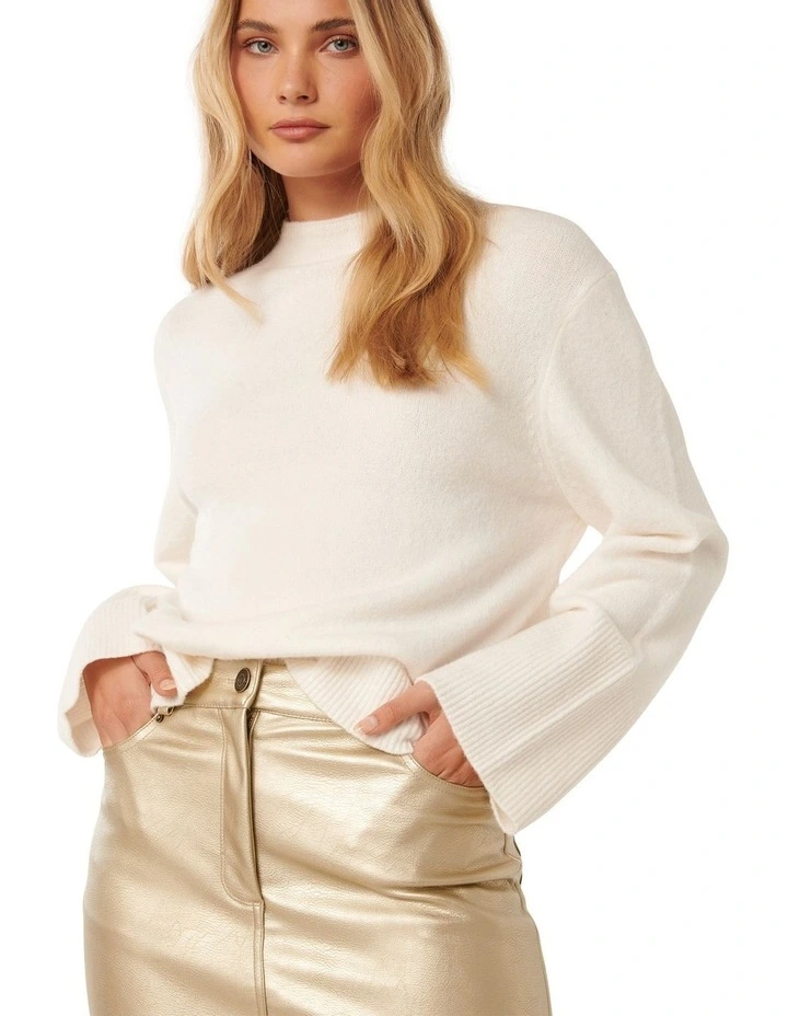 Ashlyn Vegan Leather Metallic Mini Skirt in Gold image 4