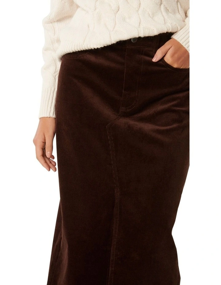 Bailey Cord Midaxi Skirt in Chocolate image 4
